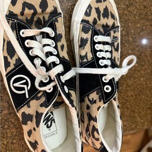 Leopard Print Canvas Sneakers